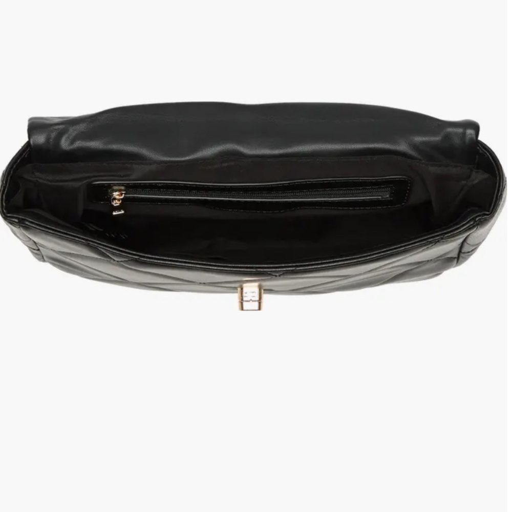 Badgley Mischka Black Quilted Crossbody with Gold Chain - Picture 5 of 5